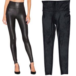 Spanx Ready to Wow High Rise Faux Leather Leggings in Black Style# 2437 Size M